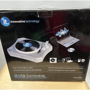 Record Player It Innovative Technology ITUT-300 USB Turntable New In Box